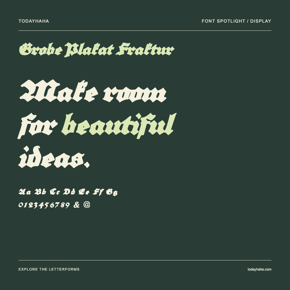 Grobe Plakat Fraktur — Typografieposter mit Beispieltext
