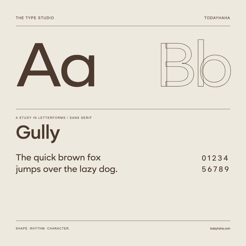 Gully — Estudio de letras con una frase y números