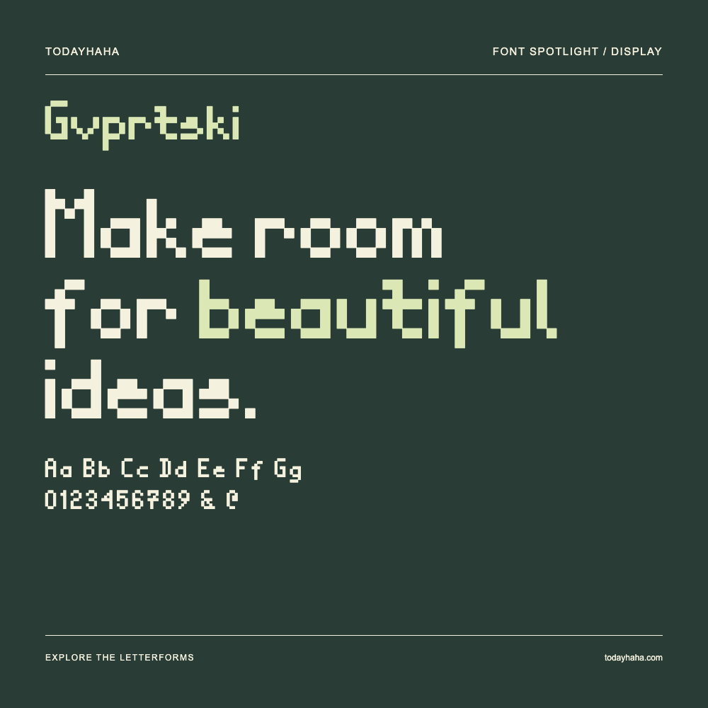 Gvprtski — Póster tipográfico con texto de muestra