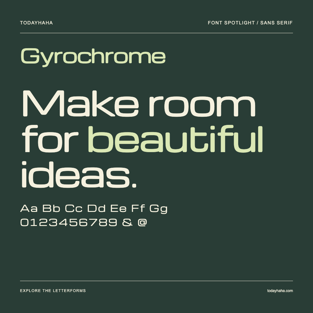 Gyrochrome — Póster tipográfico con texto de muestra
