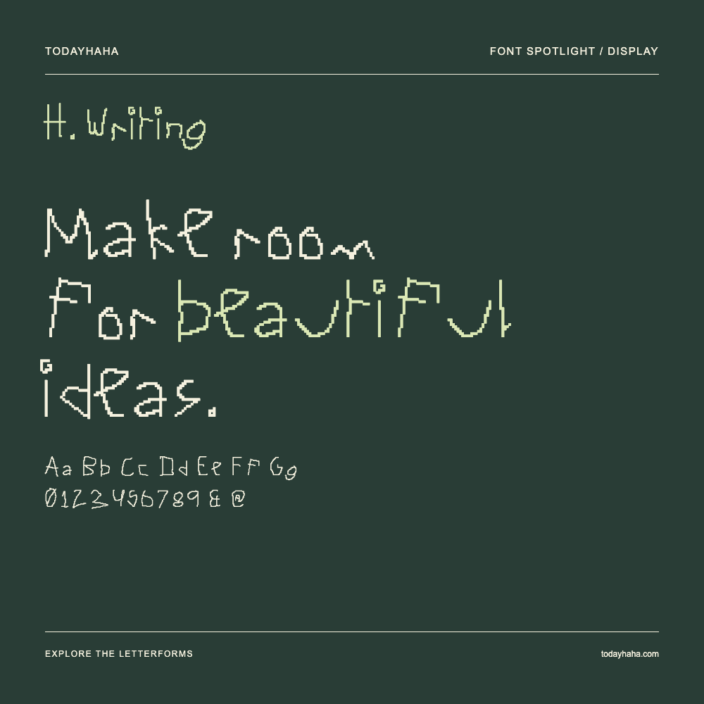 H. Writing — Typography poster with sample text