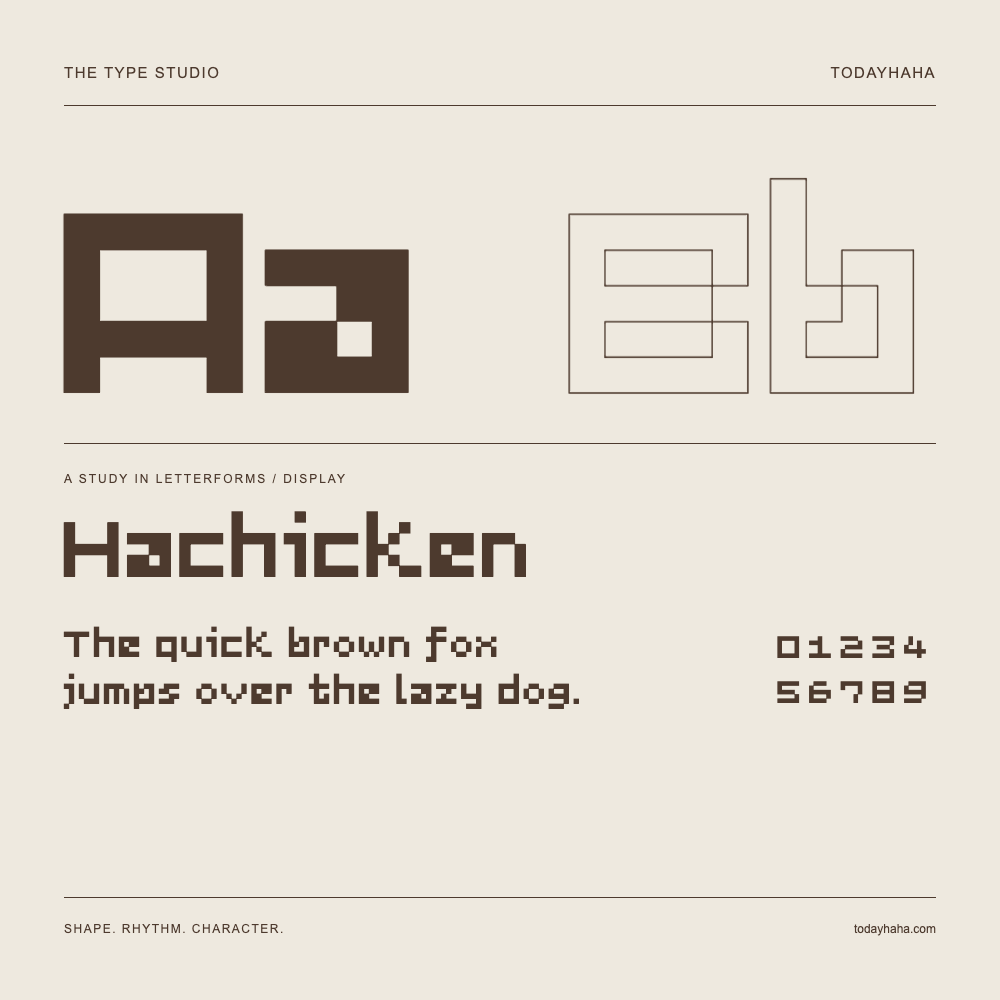 Hachicken — Studio delle lettere con frase e numeri