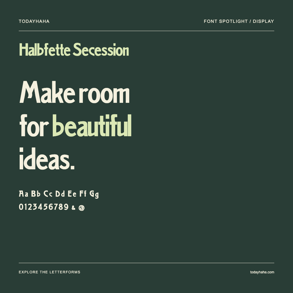 Halbfette Secession — Poster tipografico con testo di esempio