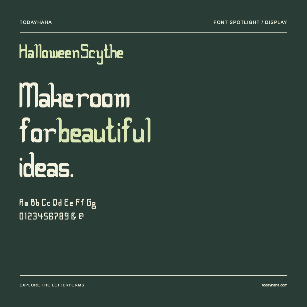 Halloween Scythe — Poster tipografico con testo di esempio
