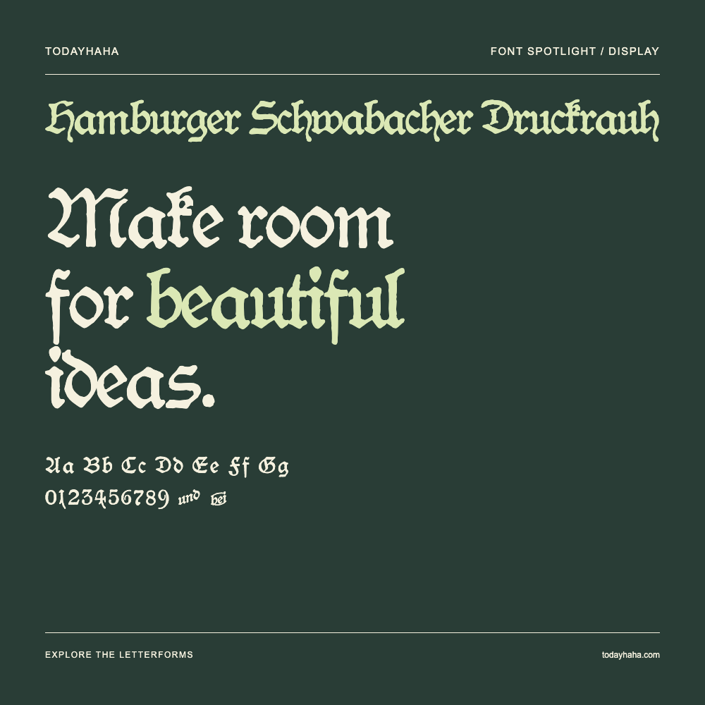 Hamburger Schwabacher Druckrauh — Typografieposter mit Beispieltext