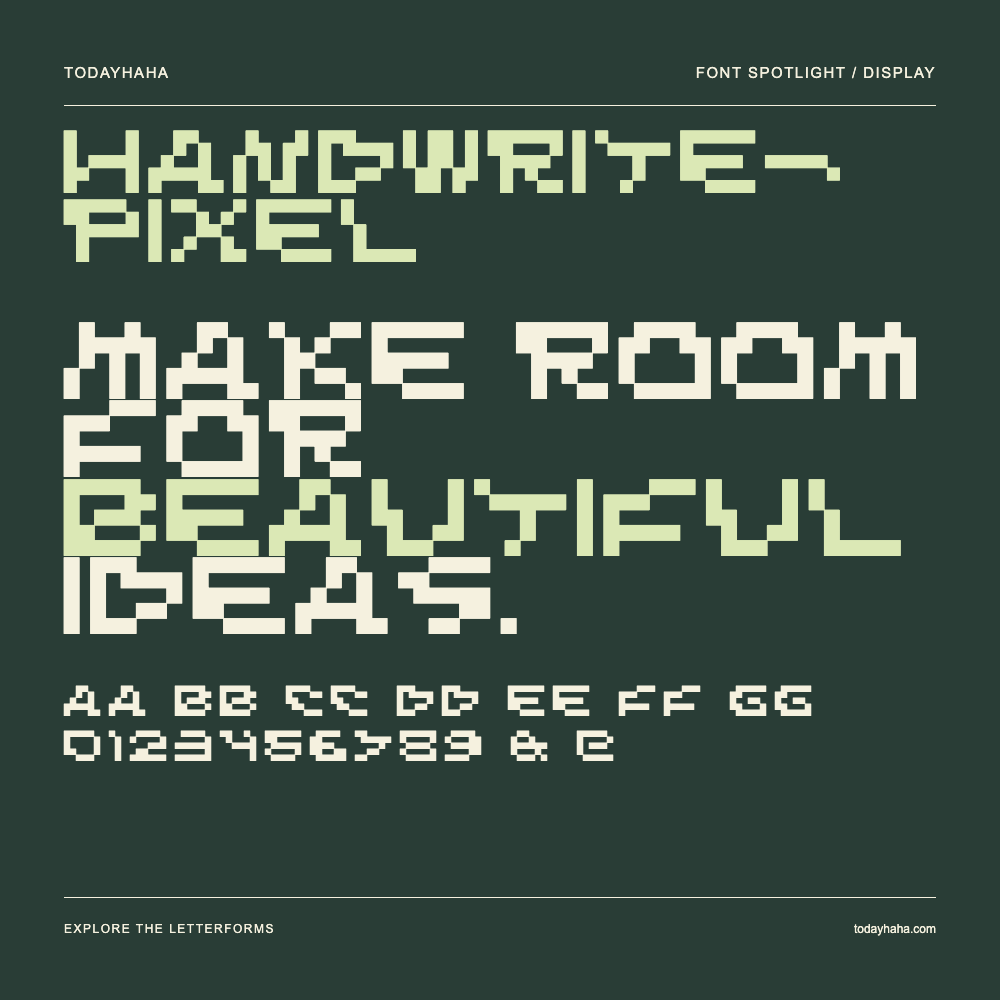Handwrite-Pixel — Affiche typographique avec exemple de texte