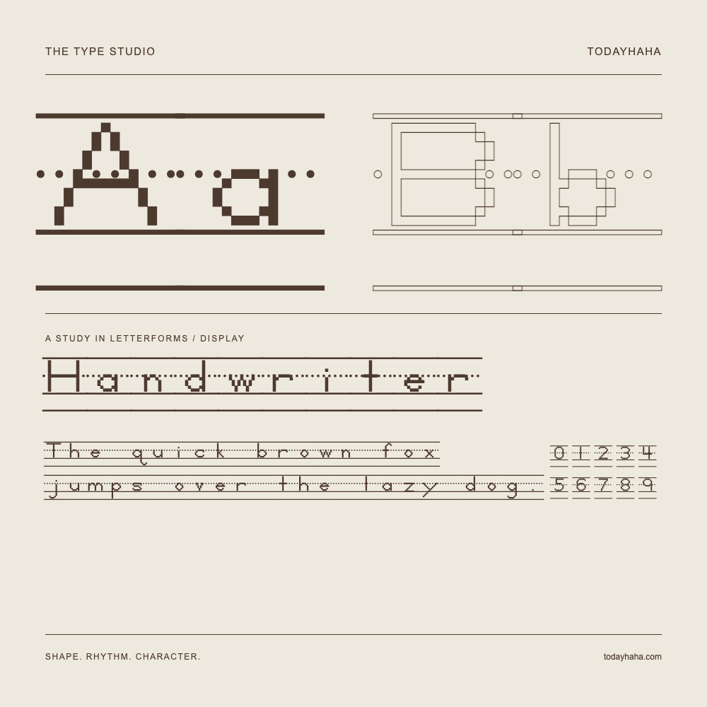 Handwriter — Estudio de letras con una frase y números