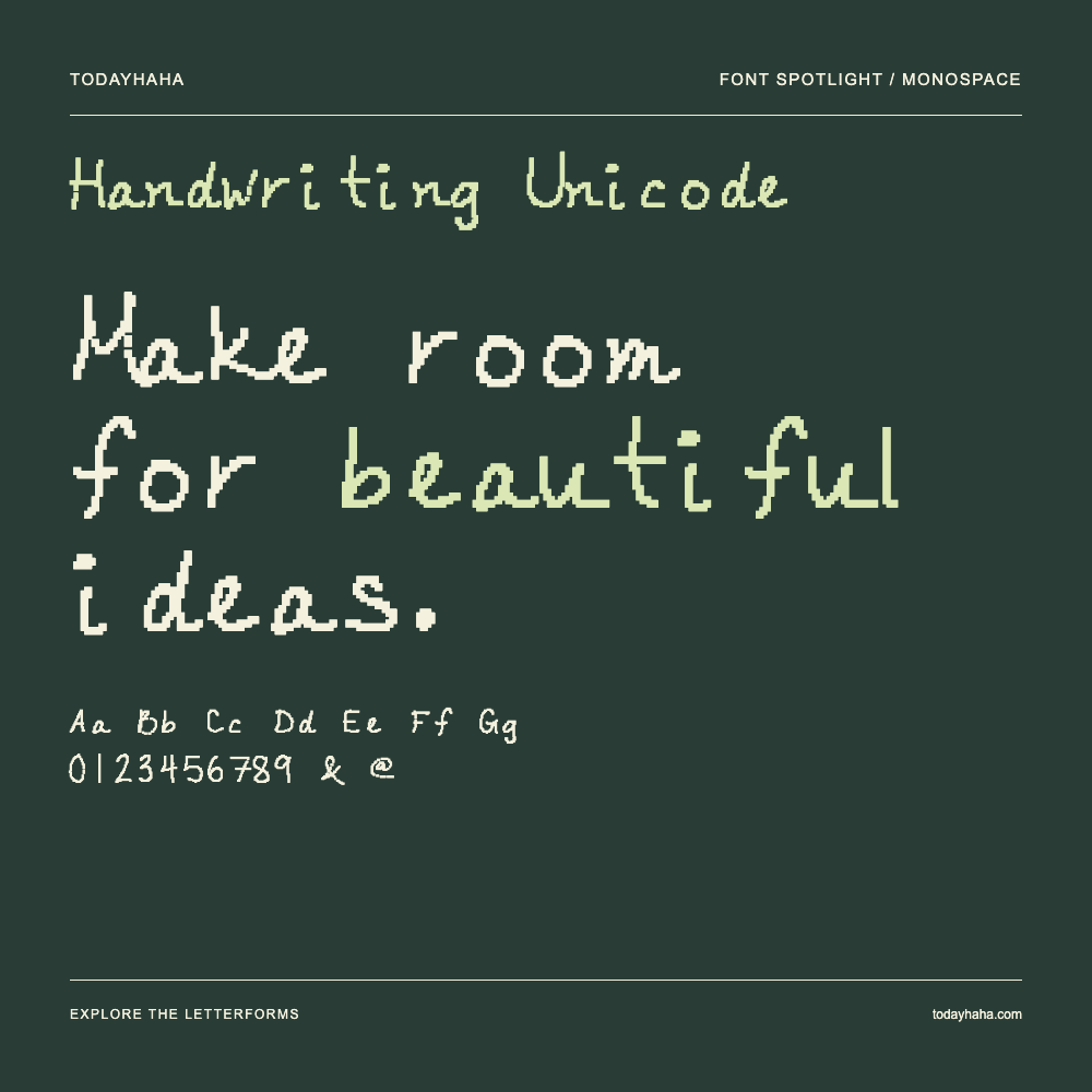 Handwriting Unicode — Typography poster with sample text