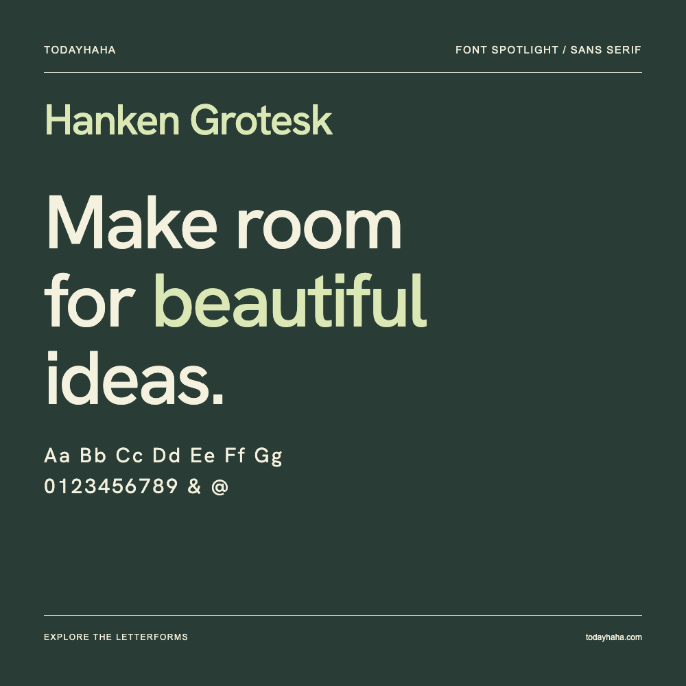 Hanken Grotesk — Typography poster with sample text