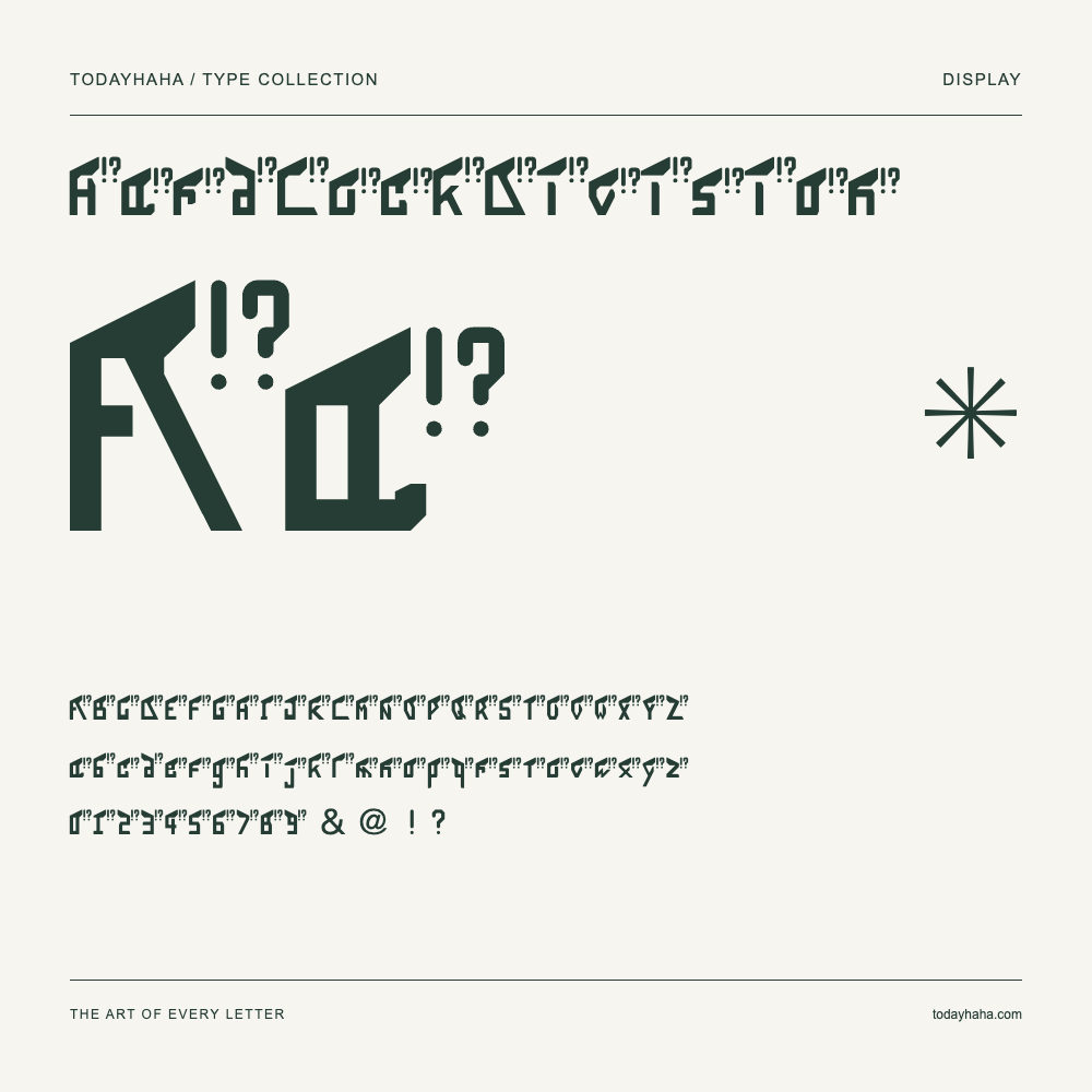 HardLuckDivision — Spécimen avec majuscules, minuscules et chiffres
