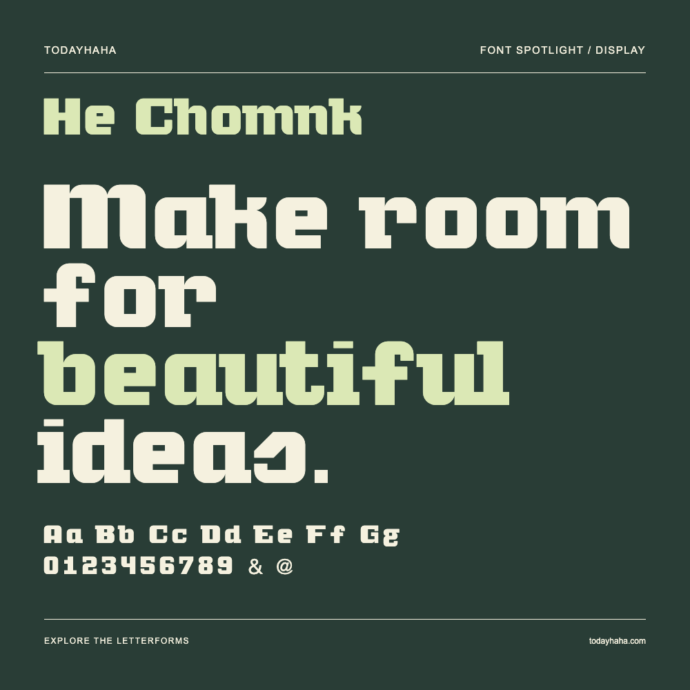 He Chomnk — Typografieposter mit Beispieltext