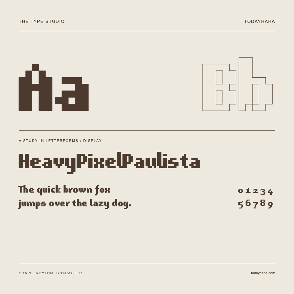 HeavyPixelPaulista — Estudo de letras com frase e números