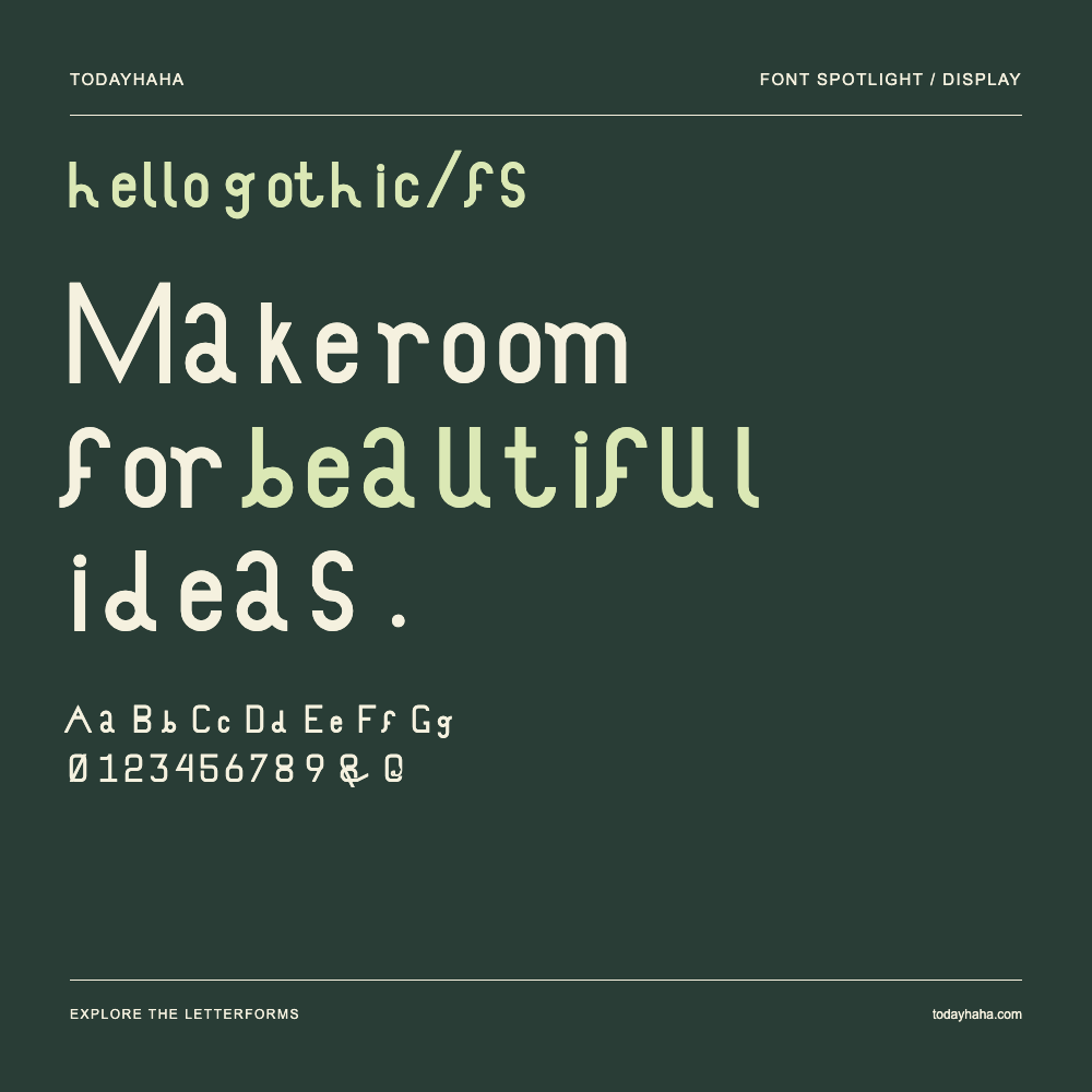 hello gothic/fs — Typografieposter mit Beispieltext