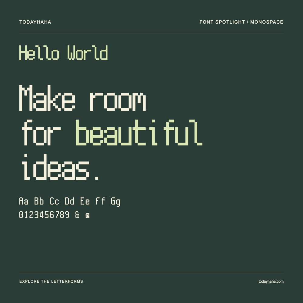 Hello World — Póster tipográfico con texto de muestra