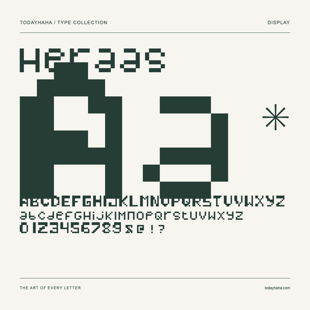 heraas — Muestra de mayúsculas, minúsculas y números