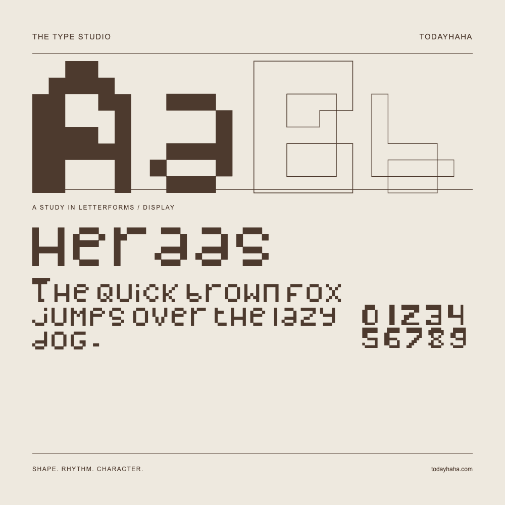 heraas — Estudio de letras con una frase y números