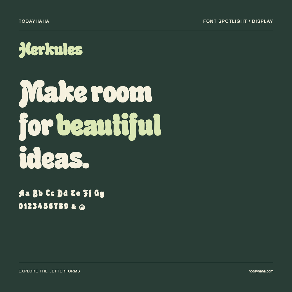 Herkules — Póster tipográfico con texto de muestra