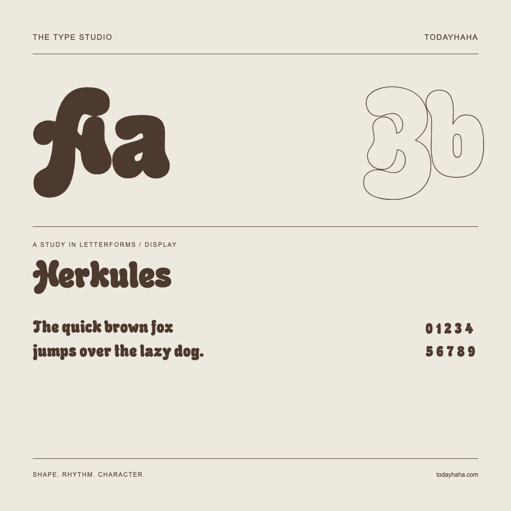 Herkules — Estudio de letras con una frase y números