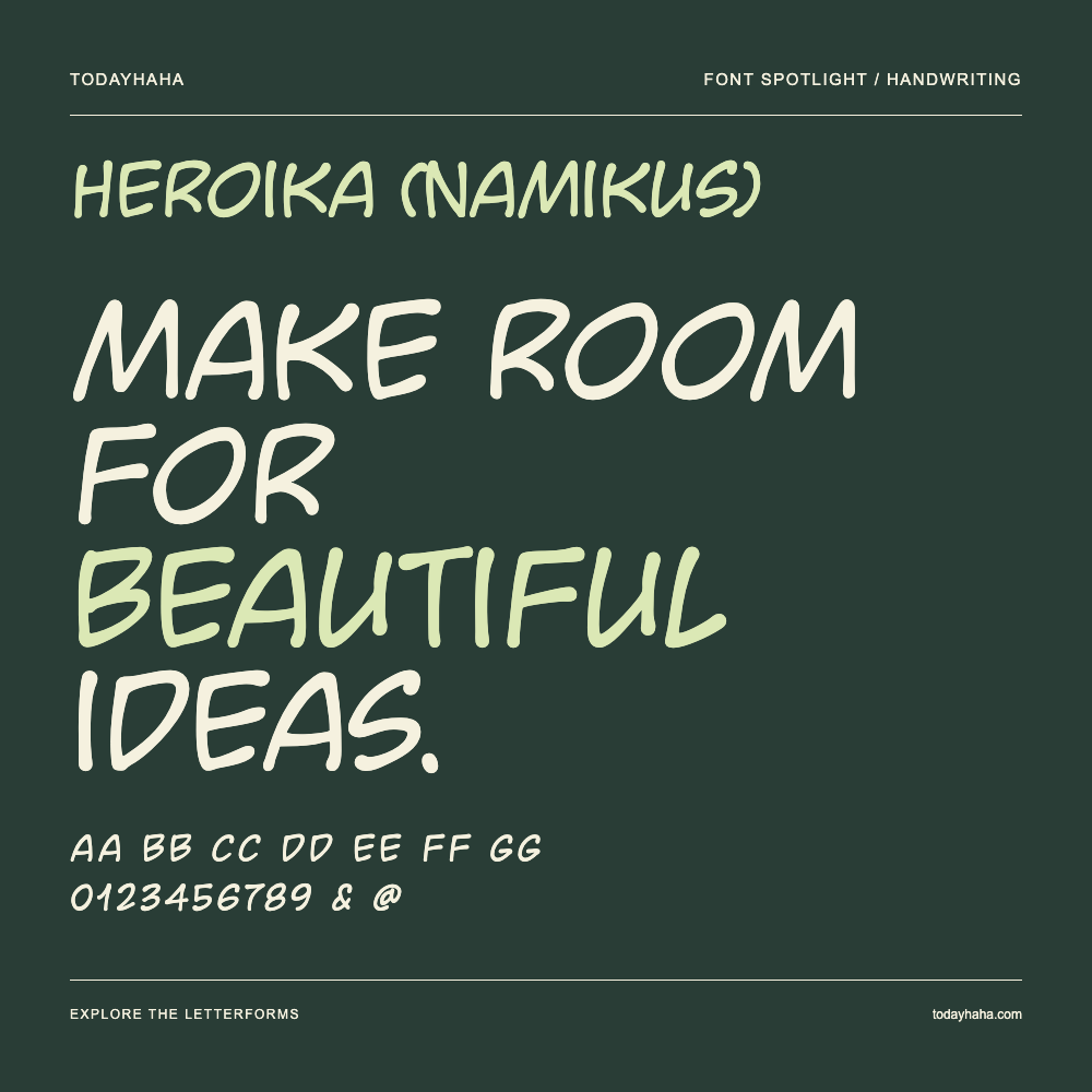 Heroika (Namikus) — Typografieposter mit Beispieltext