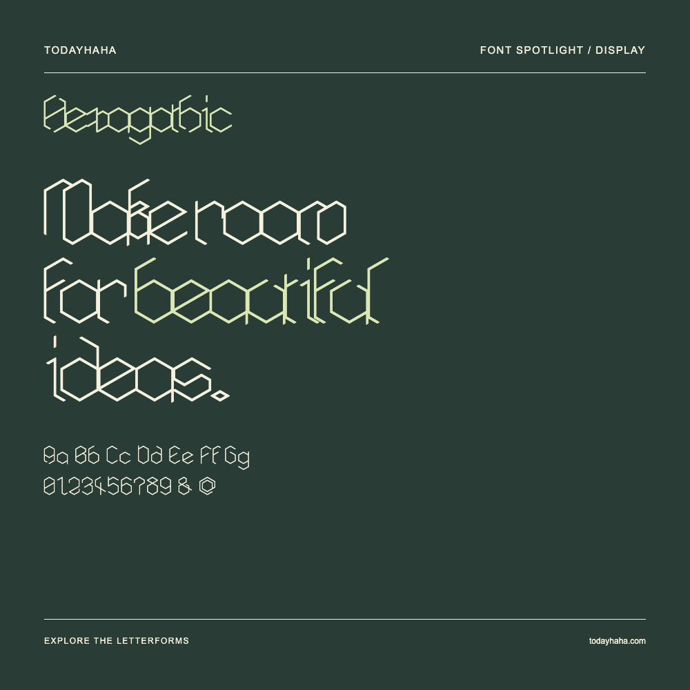Hexagothic — Póster tipográfico con texto de muestra