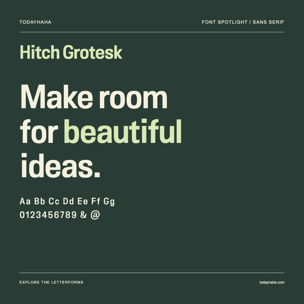 Hitch Grotesk — Affiche typographique avec exemple de texte