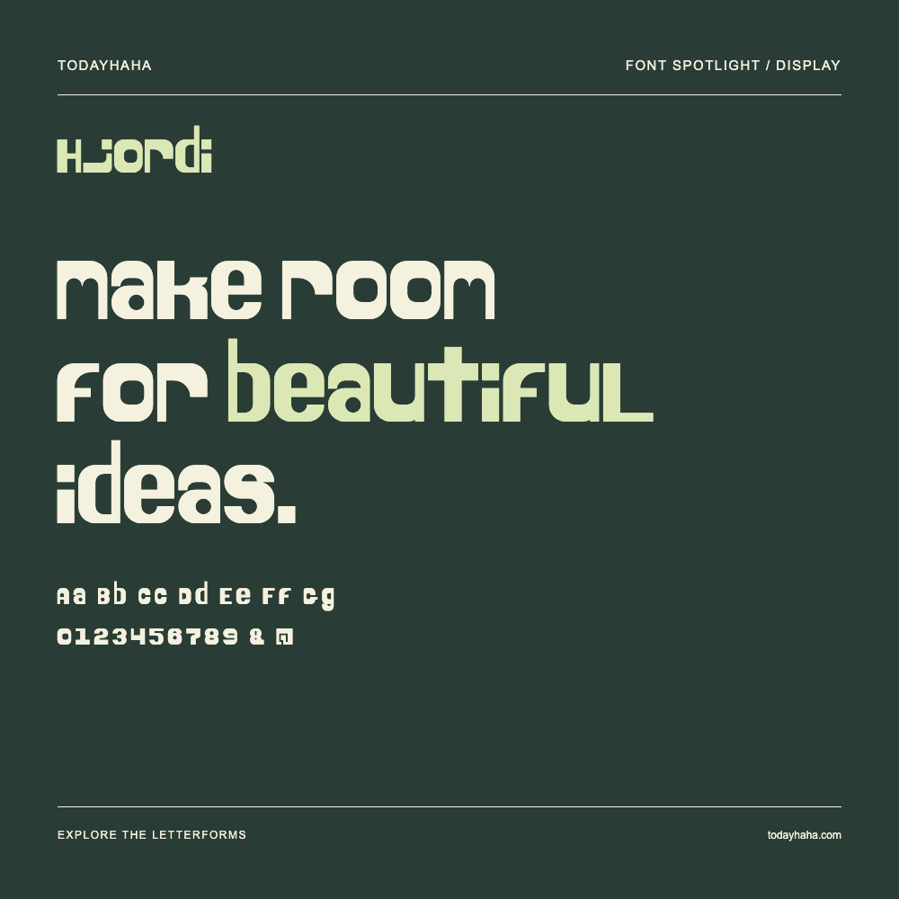 Hjordi — Typografieposter mit Beispieltext