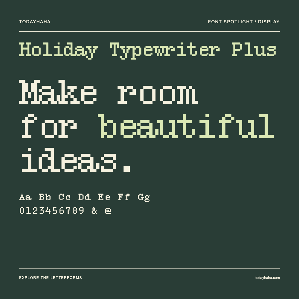 Holiday Typewriter Plus — Poster tipografico con testo di esempio