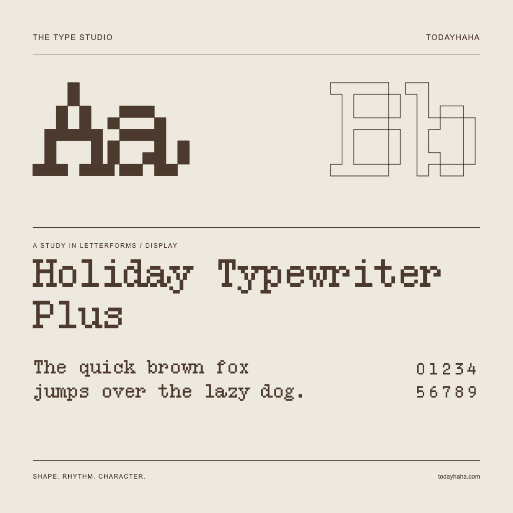 Holiday Typewriter Plus — Studio delle lettere con frase e numeri