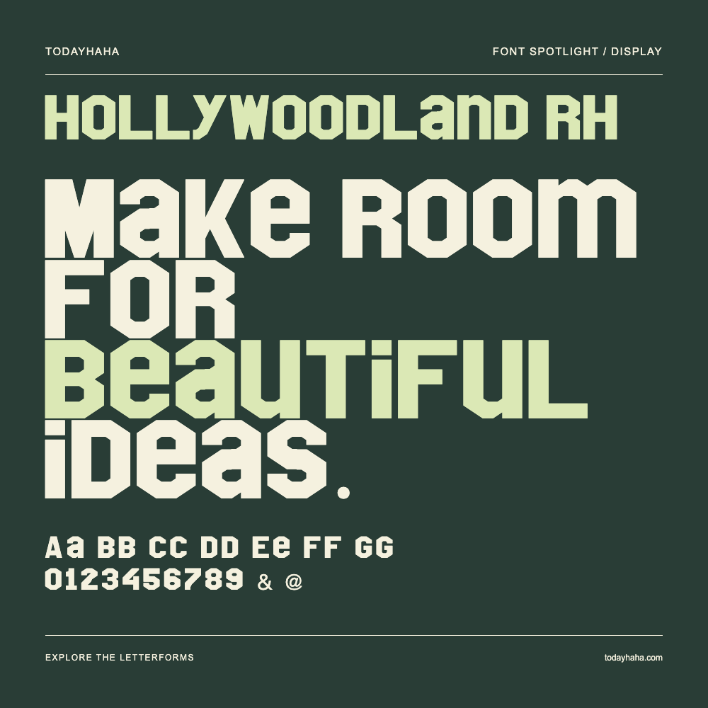 Hollywoodland RH — Poster tipografico con testo di esempio