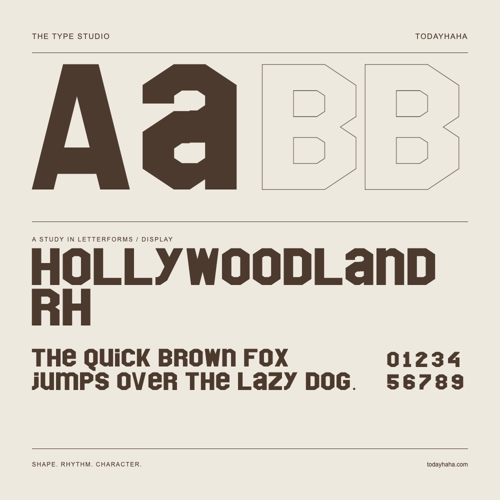 Hollywoodland RH — Studio delle lettere con frase e numeri