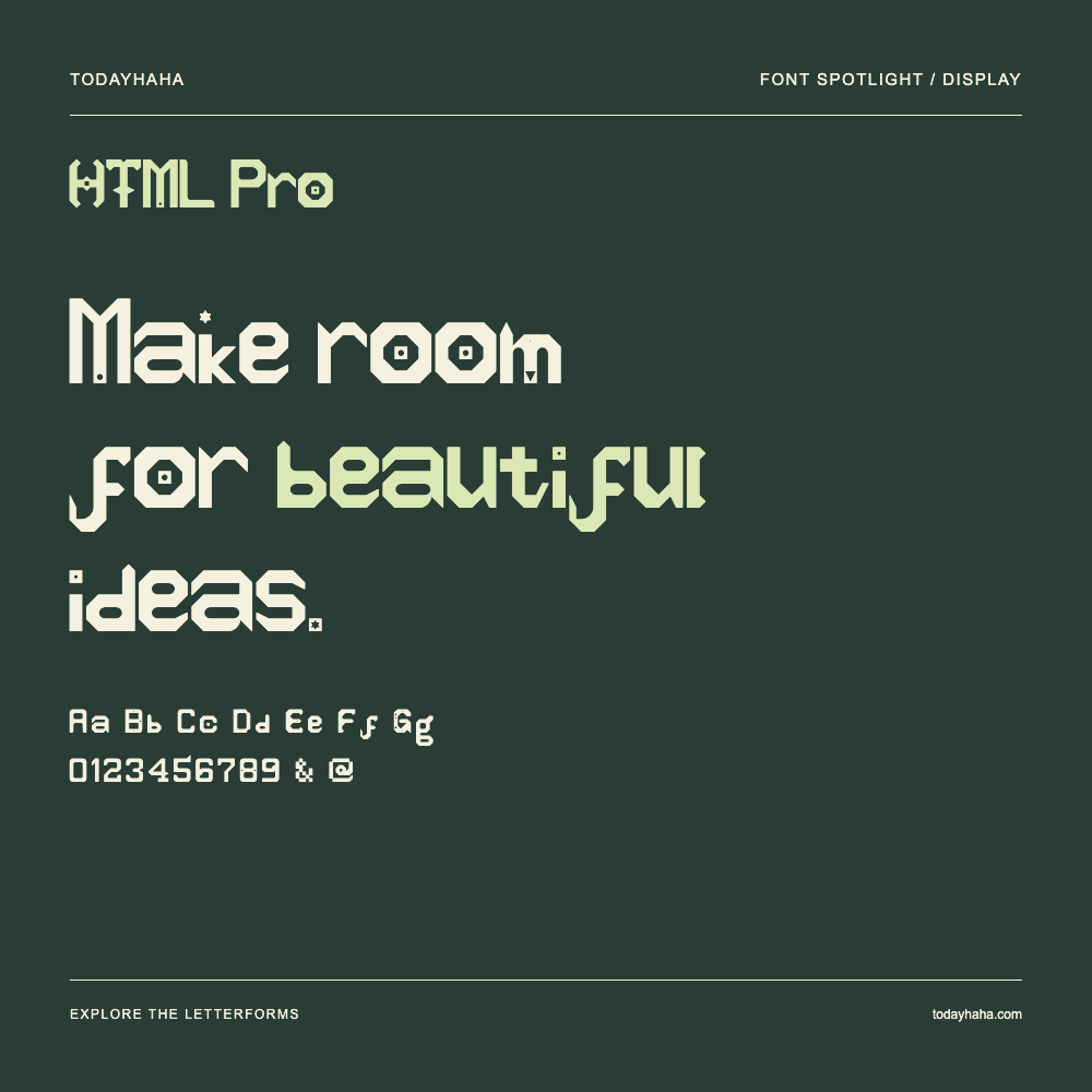 HTML Pro — Typography poster with sample text