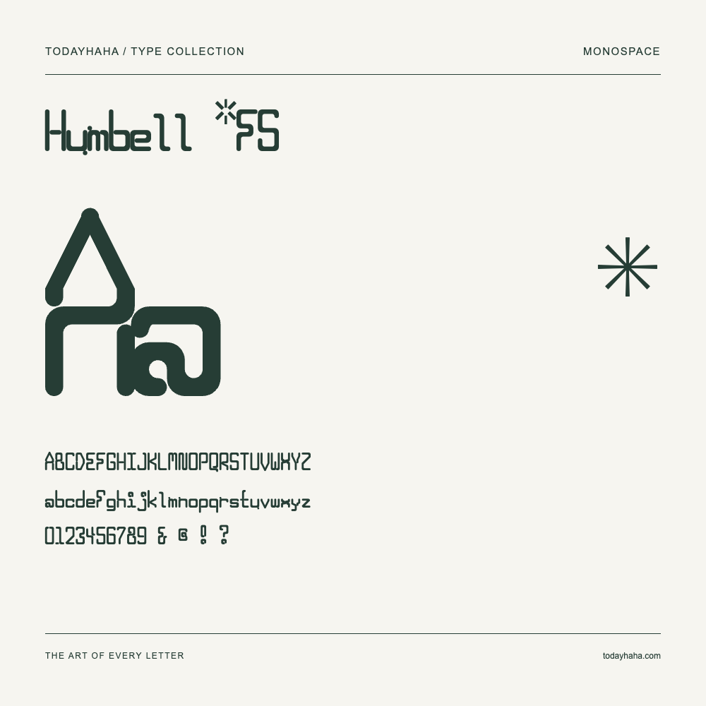 Humbell *FS — Schriftmuster mit Großbuchstaben, Kleinbuchstaben und Ziffern