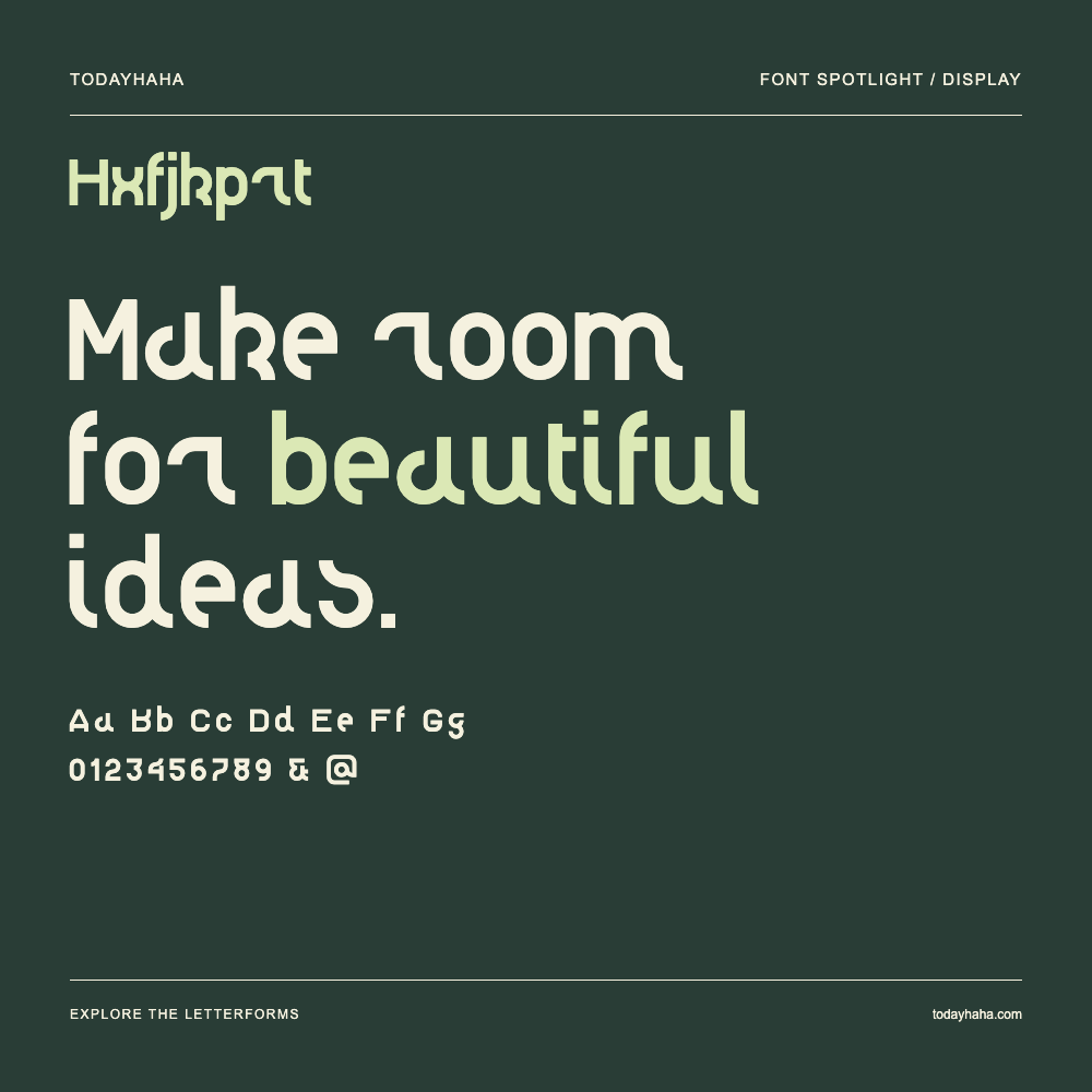 Hxfjkprt — Póster tipográfico con texto de muestra