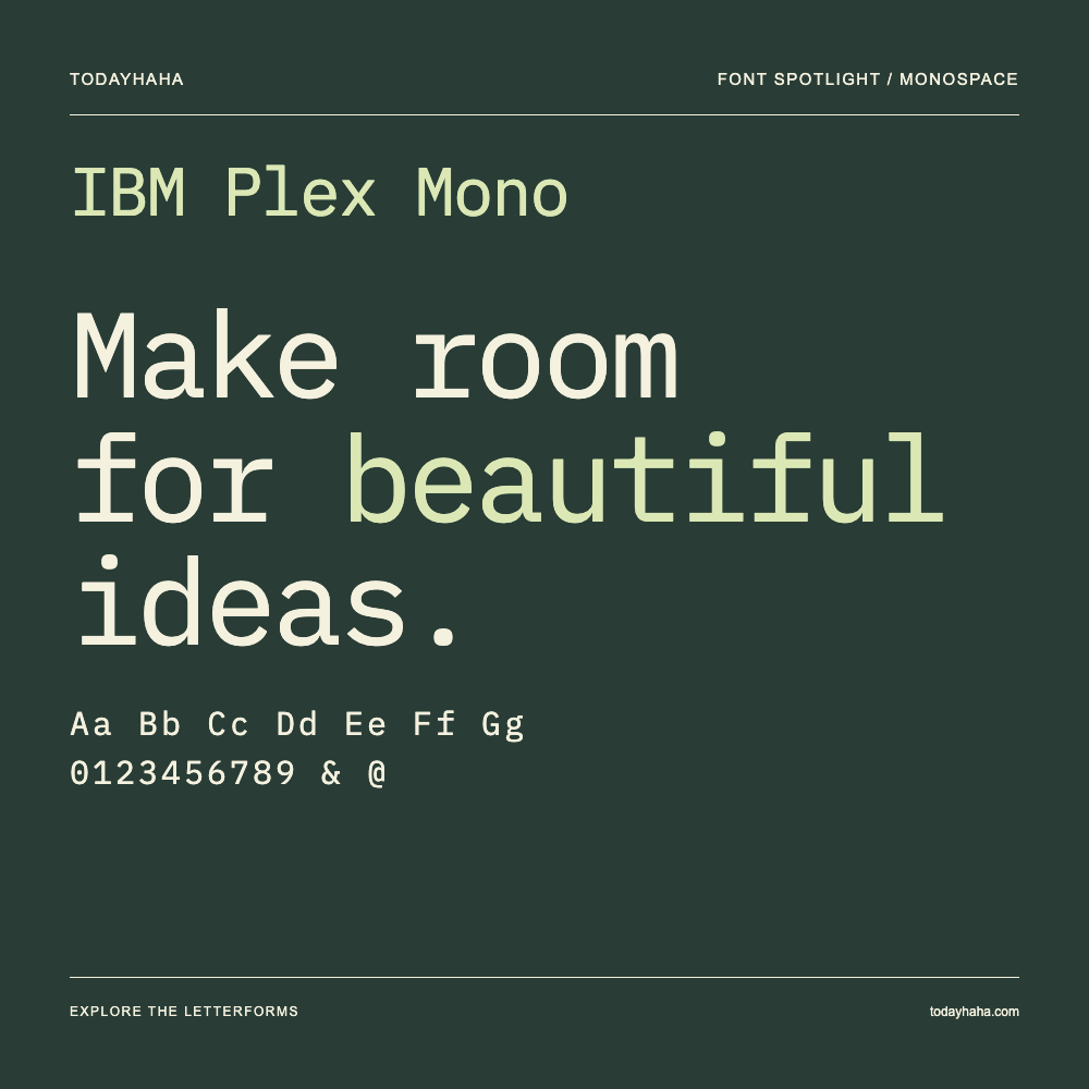 IBM Plex Mono — 字体排版海报:示例文字