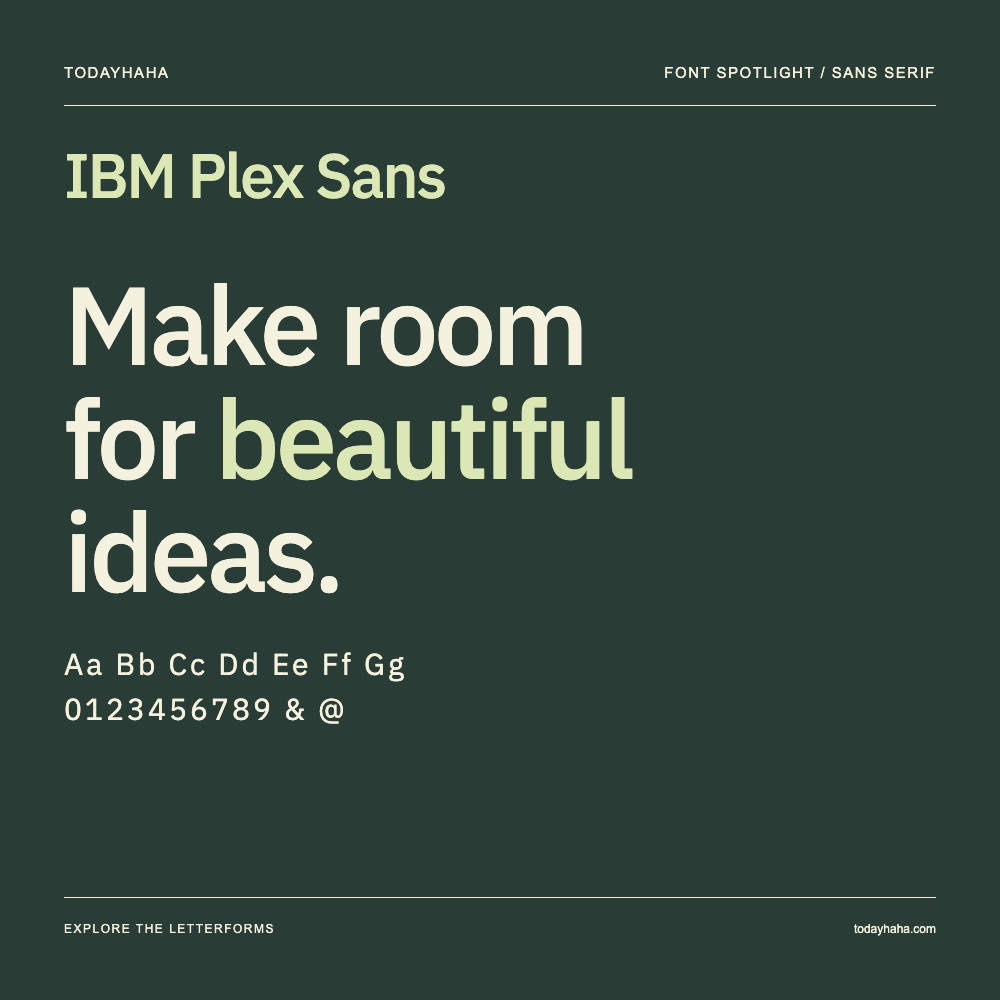 IBM Plex Sans — 字体排版海报：示例文字