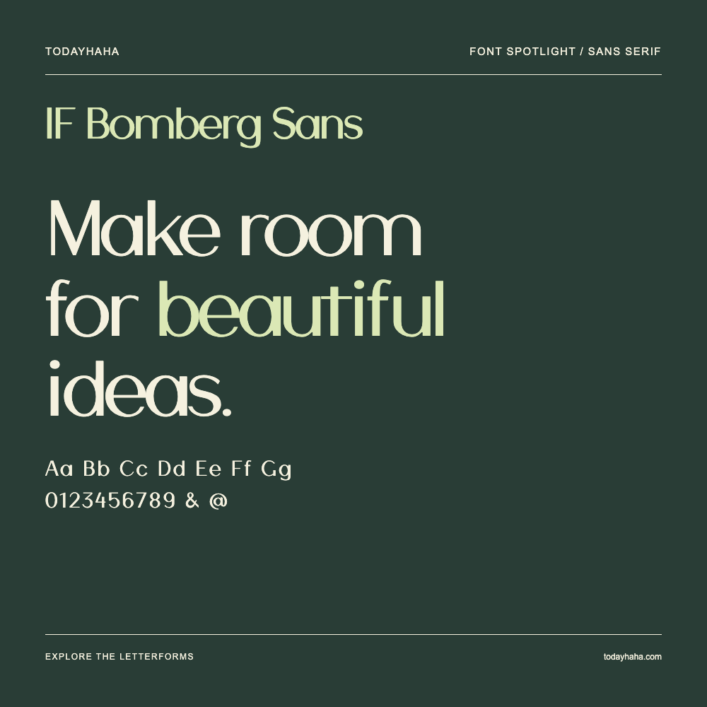 IF Bomberg Sans — 字体排版海报：示例文字