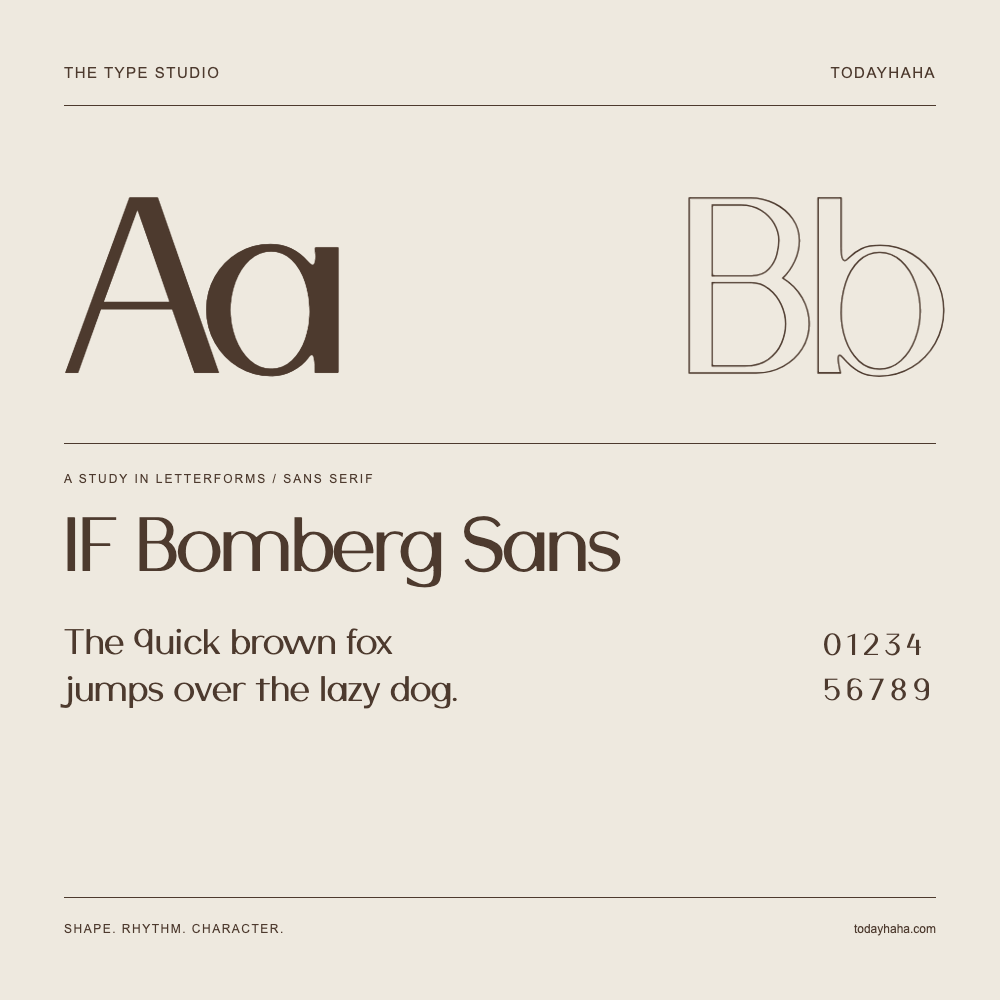 IF Bomberg Sans — 字形展示：示例句子与数字