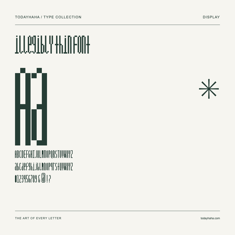 illegibly thin font — Campione con lettere maiuscole, minuscole e numeri