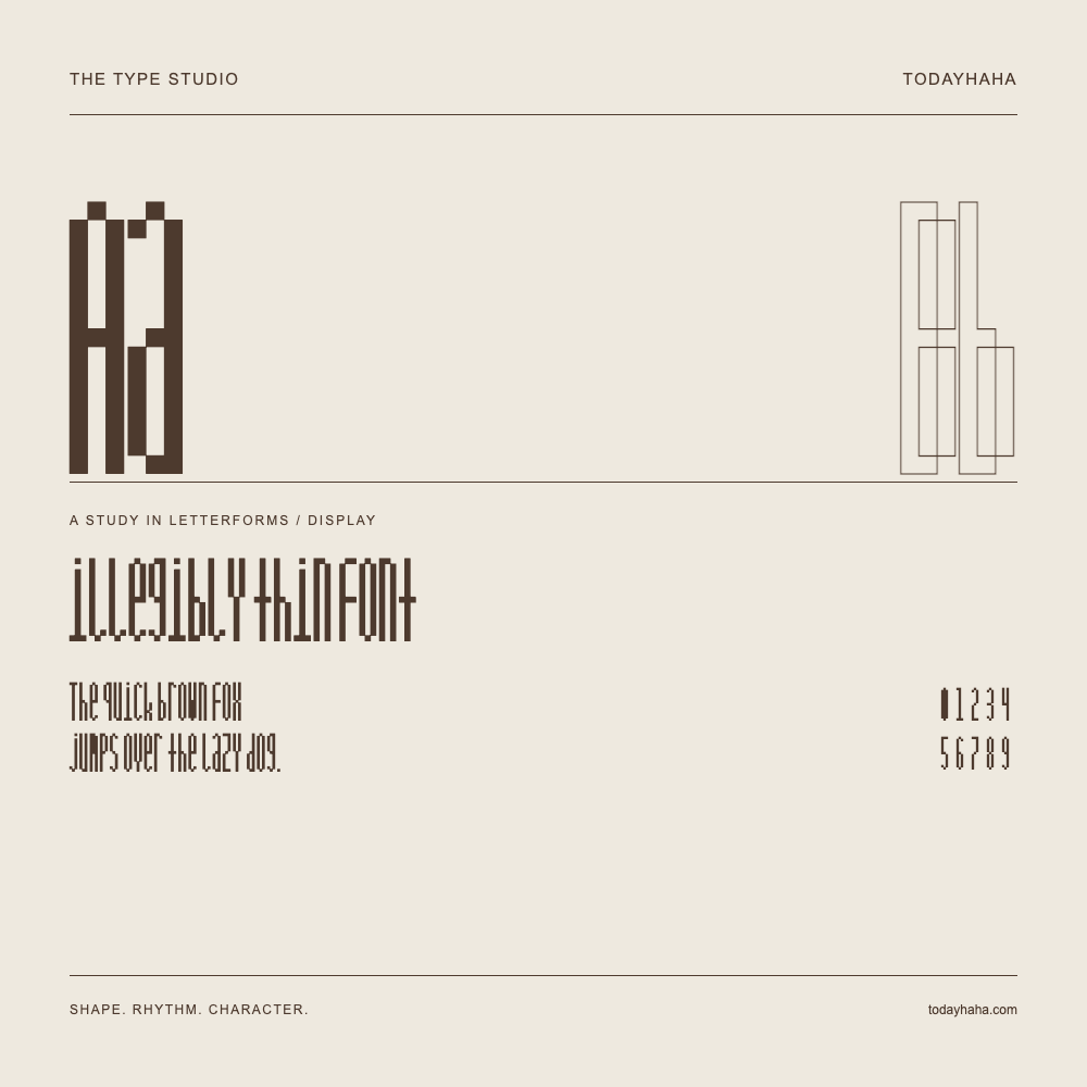 illegibly thin font — Studio delle lettere con frase e numeri