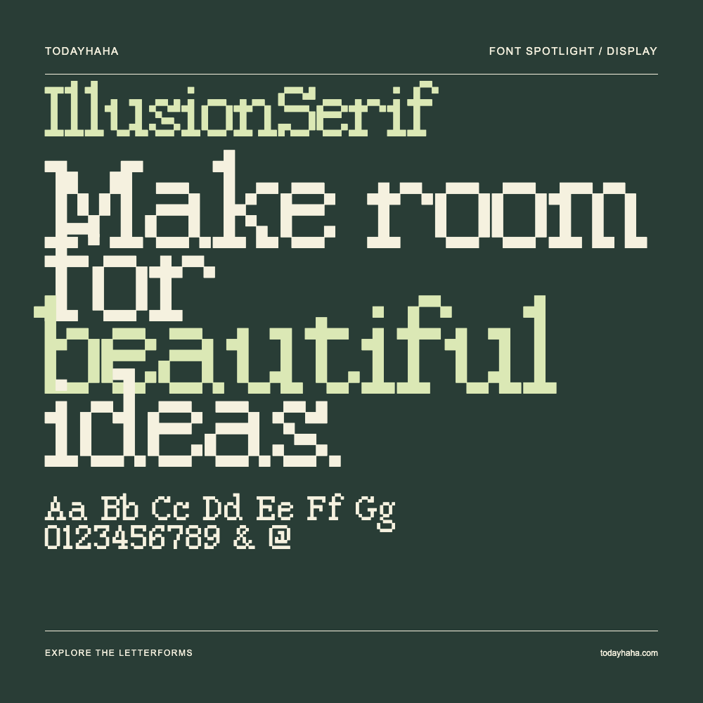 IllusionSerif — Póster tipográfico con texto de muestra