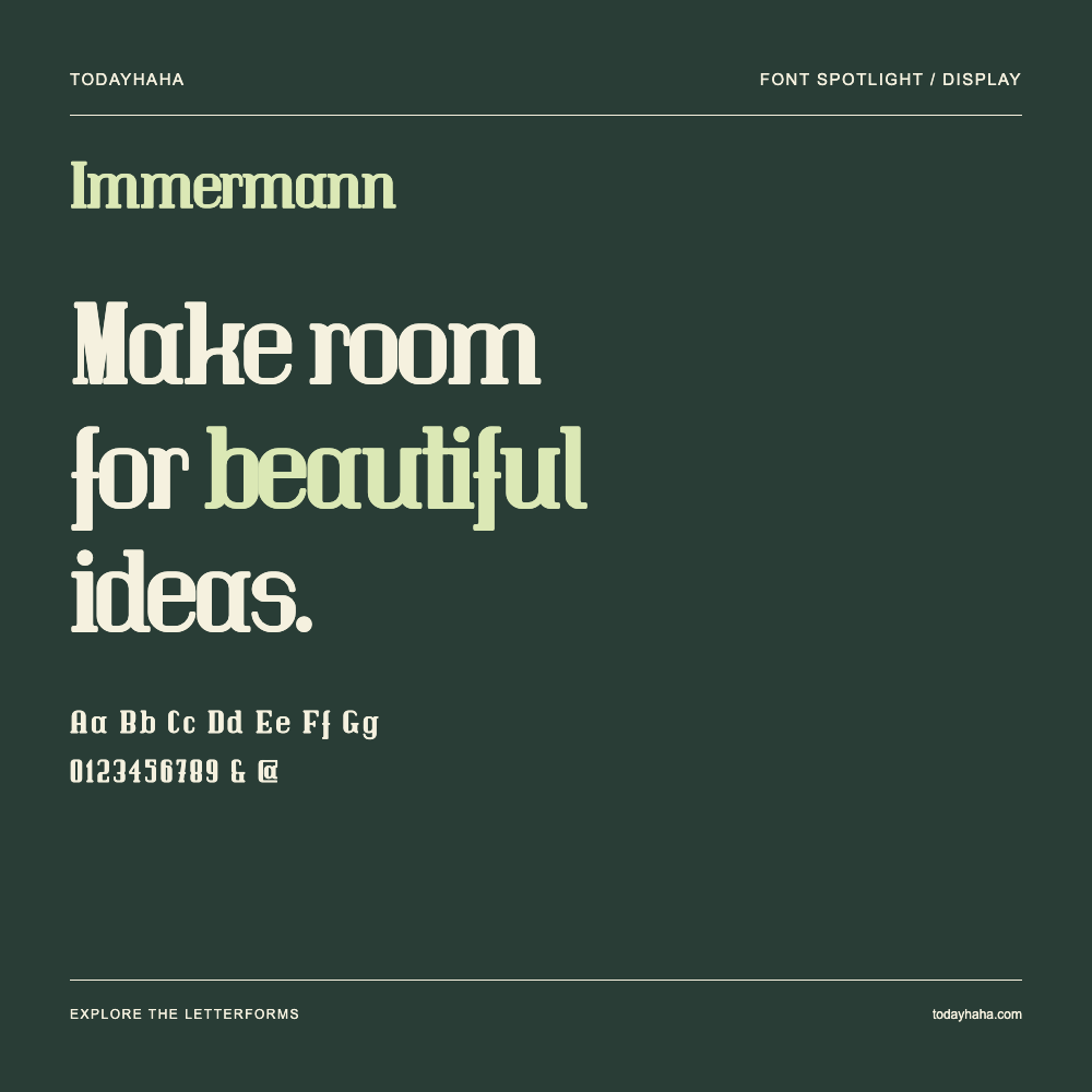 Immermann — Typografieposter mit Beispieltext