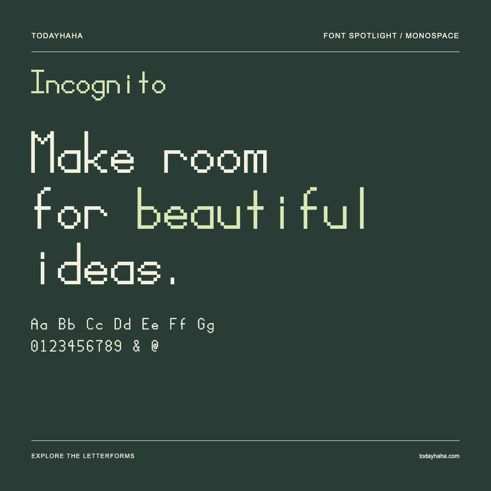Incognito — Pôster tipográfico com texto de exemplo
