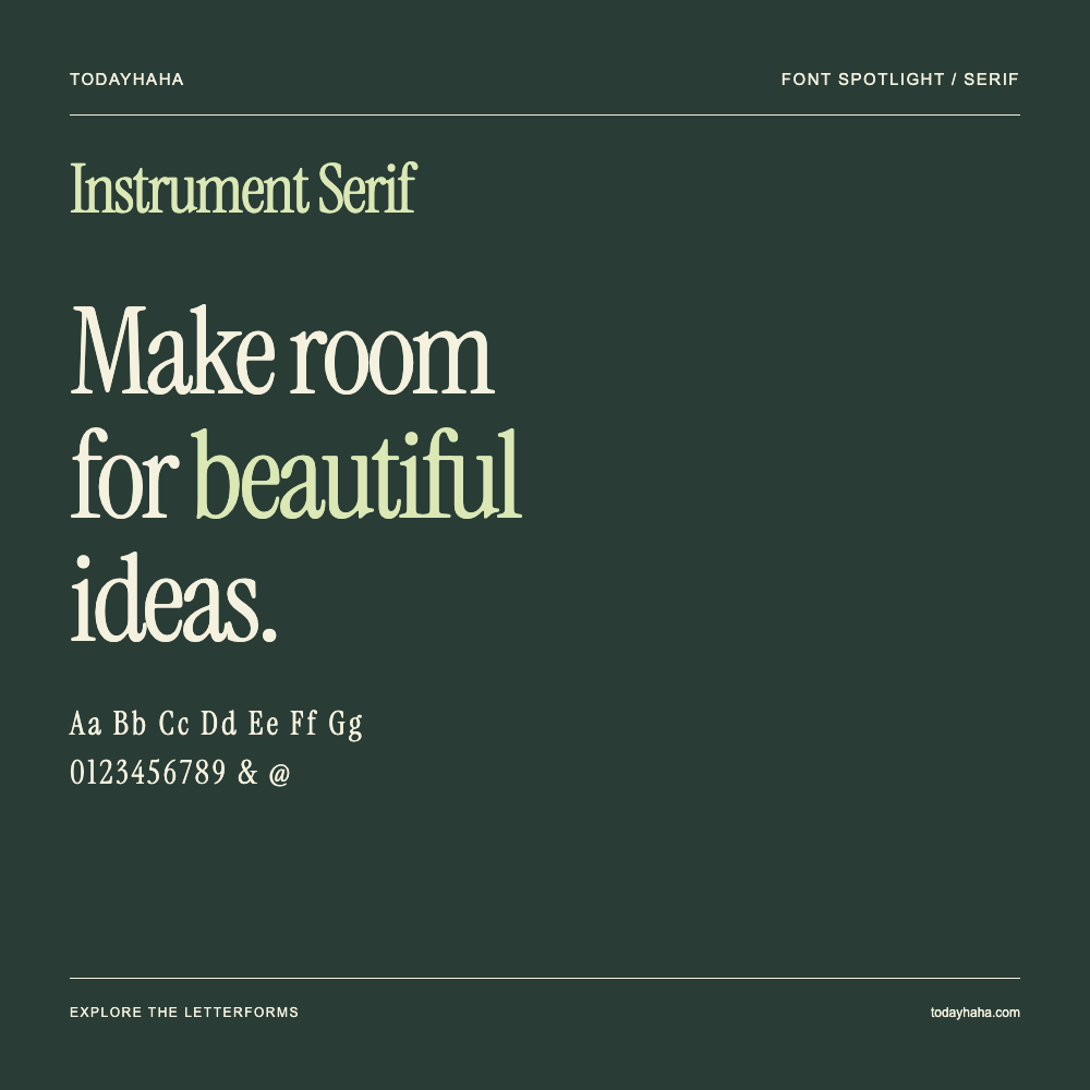 Instrument Serif — 字体排版海报:示例文字