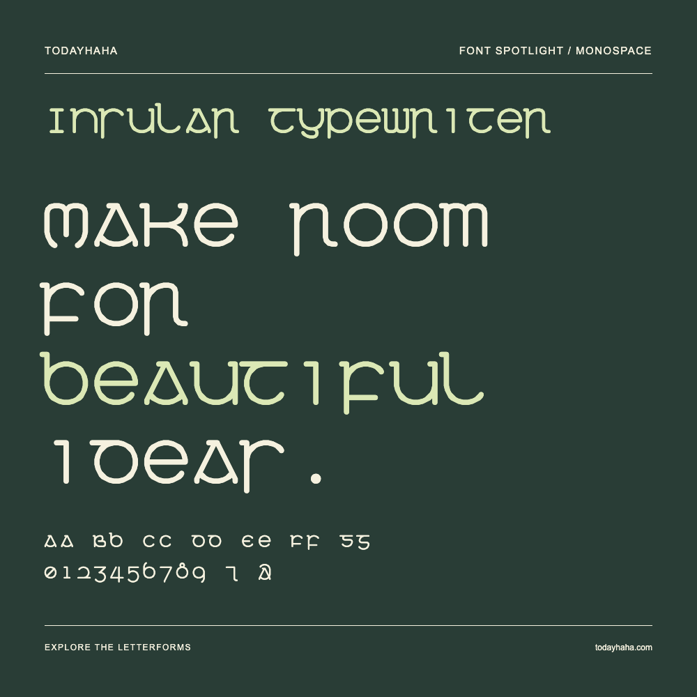 Insular Typewriter — 字体排版海报：示例文字
