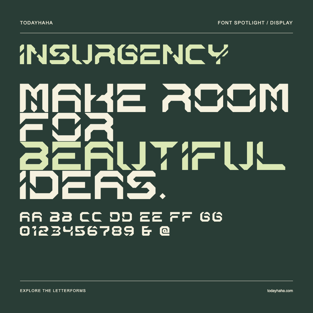 Insurgency — Typography poster with sample text