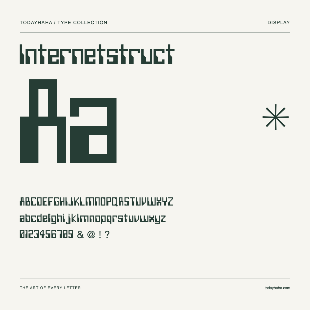 Internetstruct — Schriftmuster mit Großbuchstaben, Kleinbuchstaben und Ziffern