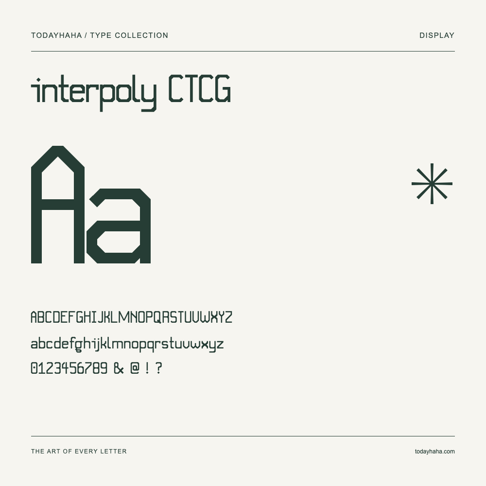 interpoly CTCG — Campione con lettere maiuscole, minuscole e numeri