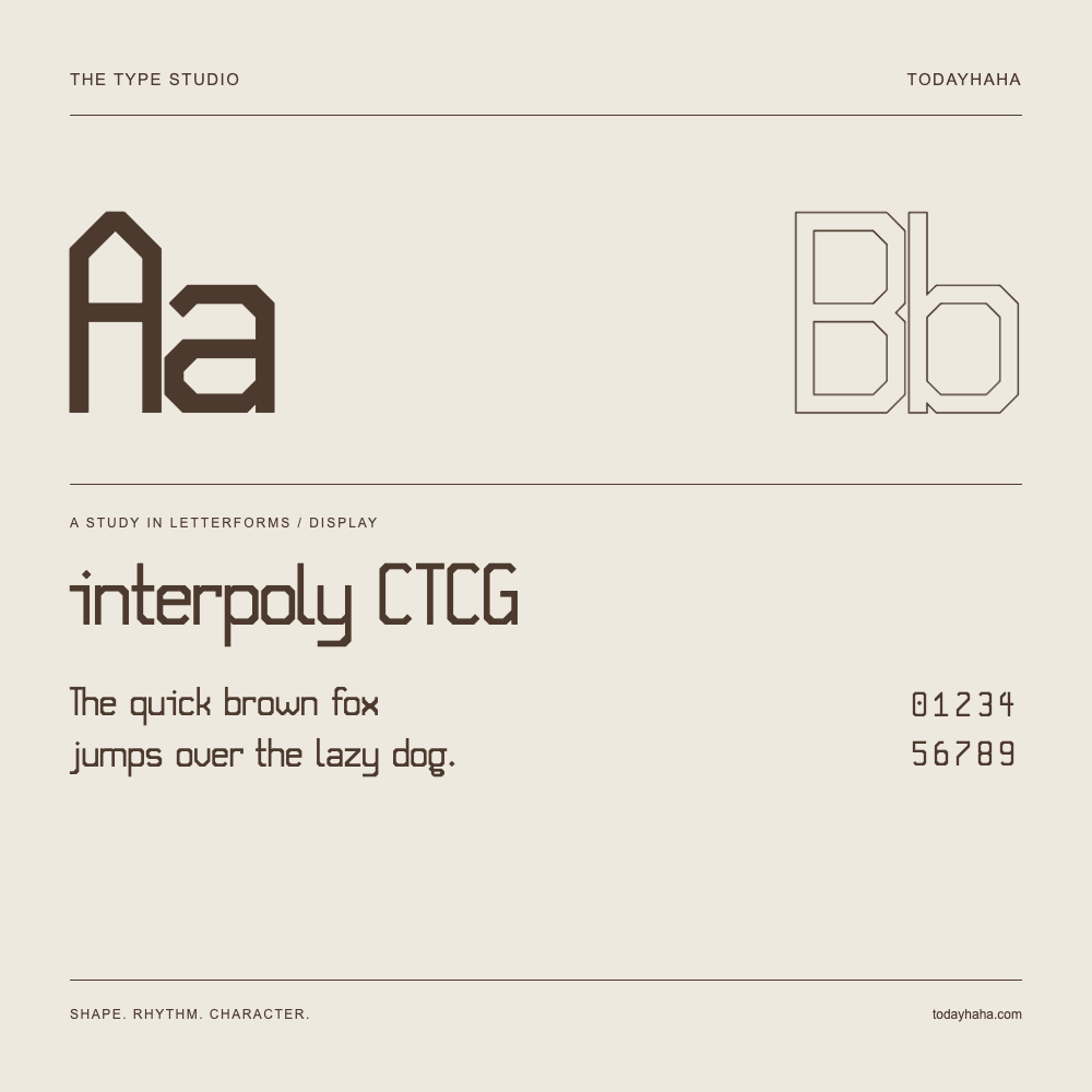 interpoly CTCG — Studio delle lettere con frase e numeri