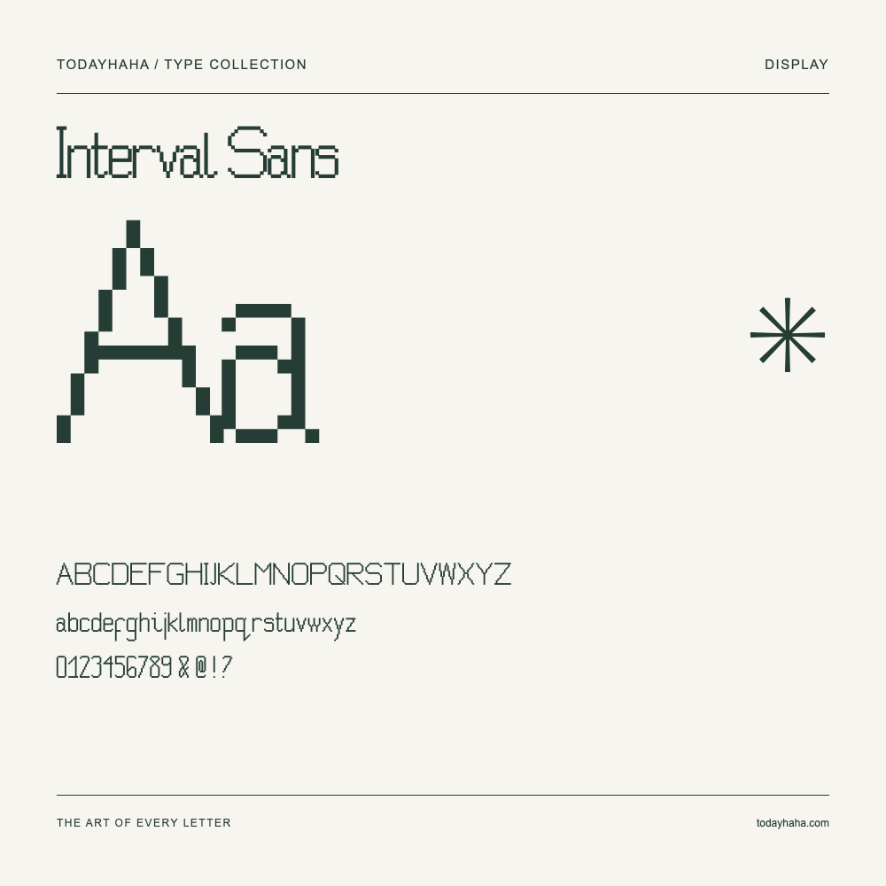 Interval Sans — Campione con lettere maiuscole, minuscole e numeri