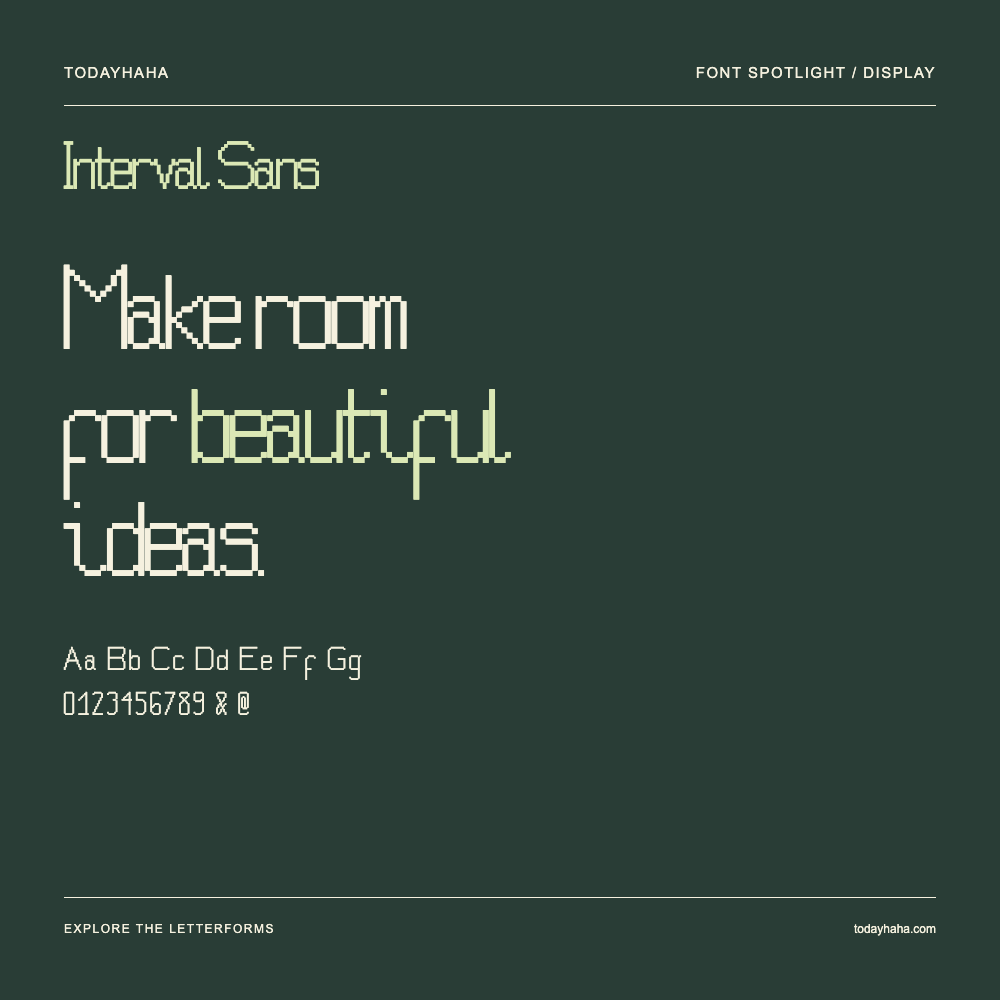 Interval Sans — Poster tipografico con testo di esempio